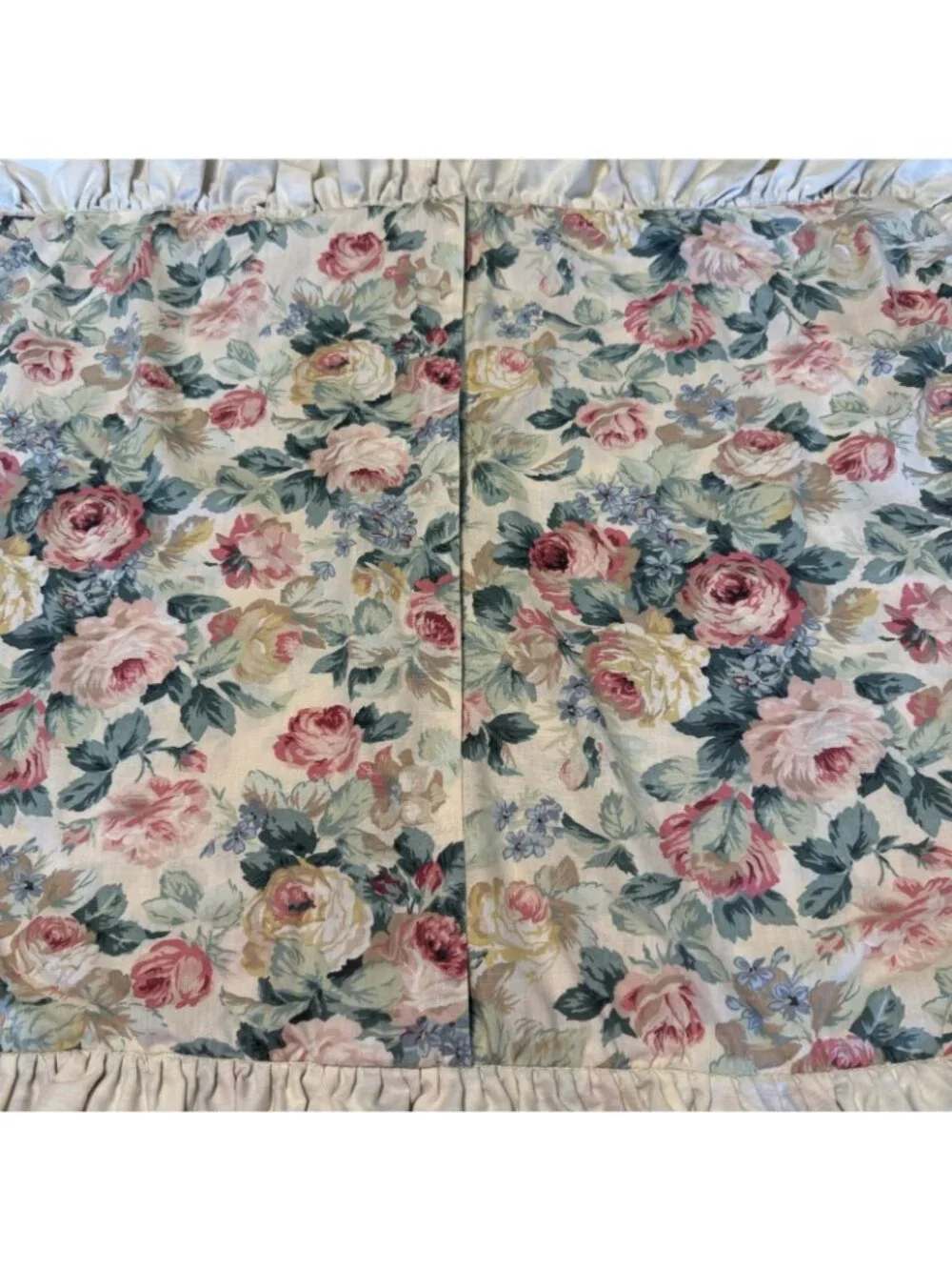 Vtg Floral Croscill 3 Piece Set - Twin Fitted Flat Pillow Sham Cover CottageCore